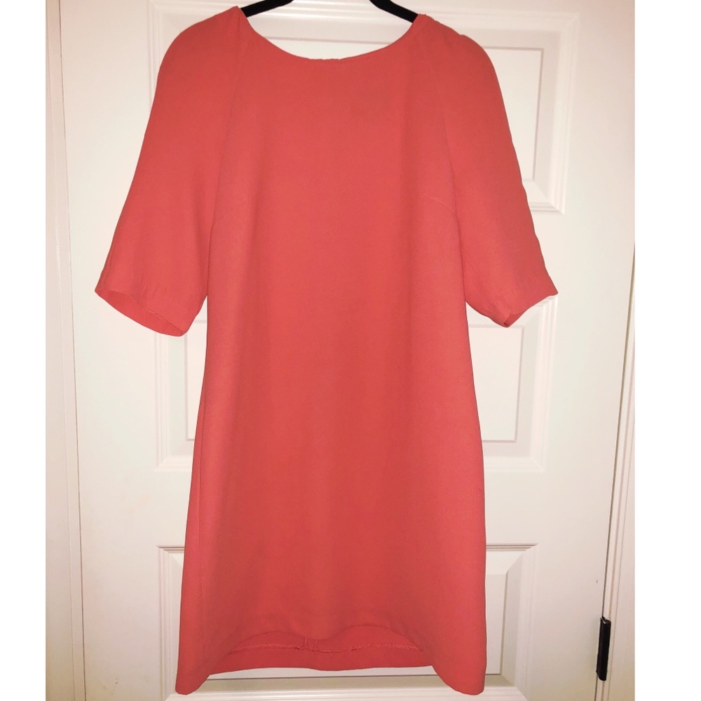 Coral long sleeve dress